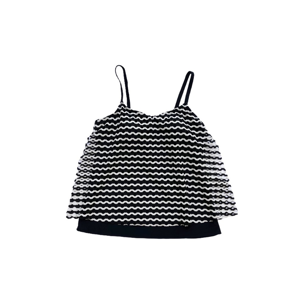 Croft & Barrow Black and White striped bathing suit top